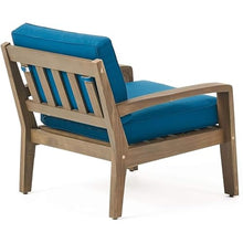 roomfitters Grenada Acacia Wood Outdoor Club Chairs, Set of 4, Luxury Deep Seated Patio Armchairs, Modern UV-Resistant Garden Lounge Set