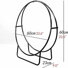 DJVHSRI Firewood Holder Rack Outdoor Log Hoop Black Powder Coated Steel Wood for Lumber Store,Firewood Rack,
