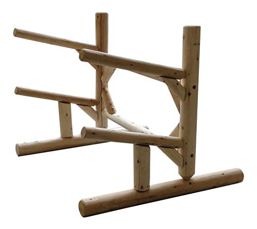 Log Kayak Rack 2-Place 1-Sided Kayak/SUP Rack Canyon Brown