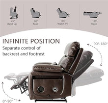 HTERWQEA Dual Motor Brown Power Lift Recliner Chair with Heat & Massage