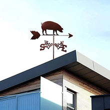 Weather Vane Roof Mount Weathervane Measuring Tools Creative Sculptures Wind Direction Indicator Weathercock Stainless Steel for Patio Yard Ornament Decoration (Pig) (Fox Chasing Rabbit)