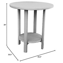 Phat Tommy Round Bar Height Patio Table - Outdoor Bar Table - Balcony Height Patio Furniture for Your Deck - Poly Outdoor Furniture, Grey