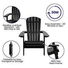Flash Furniture Charlestown Folding Adirondack Chair Set of 4 Black