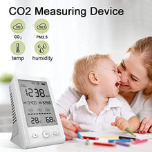 HBJWOV CO2 Meter Digital Temperature Humidity Sensor Tester Air Quality Monitor Carbon Dioxide Detector Home Office