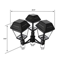 Gama Sonic Imperial III Solar Post Light Black