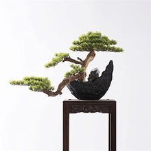 Artificial Trees Artificial Bonsai Tree Indoor Simulated Greenery Bonsai Wood Decorative Bonsai with Resin Flower Pot for Home, Office, Desk Decor Simulated Pine