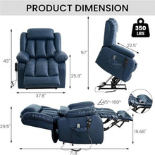 HTERWQEA Power Lift Recliner Chair with Heat and Massage for Elderly, Blue