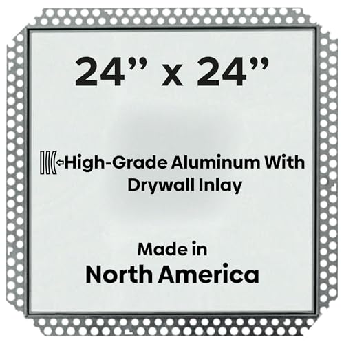 Best 24" x 24" Drywall Inlay Access Panel - Flush Aluminum Access Door with 5/8" Drywall Insert, Mud-in Flange, Welded Frame, Removable Hatch, Touch Latches, BA-IVHDF