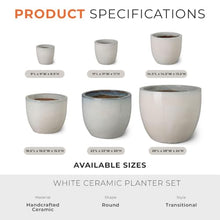Emissary - Round Planter Lg White 23x20 H