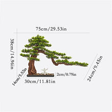 YXIANG56Q Fake Plants Zen Simulation Welcome Pine Bonsai Ceramic Ornaments Creative New Chinese-Style Home Offic Porch Living Room Decorations, Size 29.53 * 9.54 * 14.96 Inch Bonsai Tree
