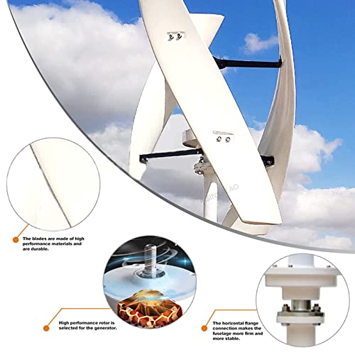 AISINILALAO 12v, 10000W Vertical Wind Turbine Generator Kit with 3Blade,Low Start-Up Wind Speed12v-220V Wind Power Generator Suit for Hybrid Solar Wind System(with Controller)