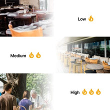 Golden Flame XL-Series Natural Gas Patio Heater, 45,000 BTU, 89" Tall, Push-Button Ignition, Anti-Tilt Safety, Wheels, Hammered Silver/Pewter