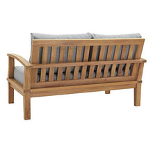 Modern Contemporary Outdoor Patio Lounge Coffee Table and Chair Set, Wood, Grey Gray Natural