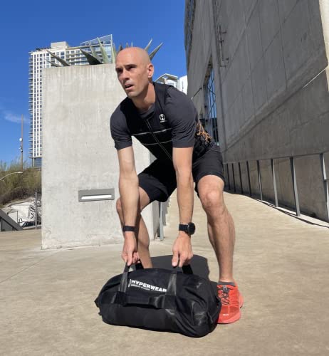 HYPERWEAR Adjustable Sandbag Workout Bag with Filled Sandbells LG 160lb Assortment - Red