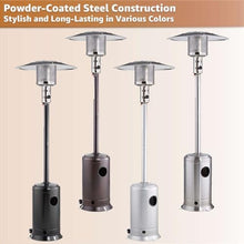 Black Steel Propane Patio Heater 47,000 BTU – Portable Outdoor Gas Heater with Round Reflector & Stainless Steel Burner for Backyard, Restaurant, Bar, Deck, Poolside, Garden, Outdoor Events