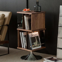 Modern Rotatable Sofa Side Table Minimalist Retro Cabinet 4 Way Storage Bedroom Nightstand Simple