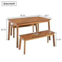HOXURY Acacia Wood Outdoor Dining Set with 2 Benches – Durable Picnic Table for Patio, Garden & Indoor Use – Natural Finish, Adjustable Feet, Easy Assembly