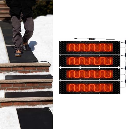 ZGHQHCDRH Snow Melting Mats for Outdoor Driveways, Stairs, and Doorways - Efficient Snow/Ice Removal Solution(40x60cmx4Pcs)