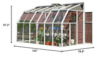 Palram Canopia Rion Sun Room Lean-to Greenhouse DIY Kit 6x12 FT White