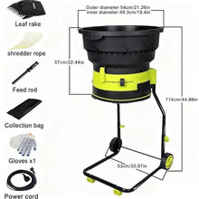 HaiZethonic Electric Garden Shredder and Wood Chipper with Wheels and Storage Bag,Powerful Leaf Mulcher, 25mm Cutting Capacity,Overload Protection for Lawn and Garden Use 40mpowercord