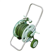 VIXARKO Garden Hose Holder Garden Hose Reel Cart, Lightweight Portable Garden Cart with Wheels, Crank Handle, with 8 Function Hose Nozzle and 30M/100Ft 1/2'' Hose Hose Reel Cart