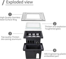 4PCS Ground Landscape Lights - Outdoor LED Buried Lights - IP67 Waterproof Stainless Steel Material Square Buried Light, Recessed Lighting, Garden Lighting, Path Lighting ( Color : Warm White Light ,