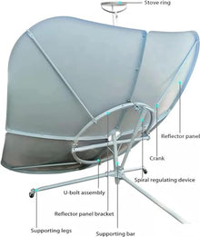 CHIPEL Portable Solar Cooker Parabolic Sun Oven Outdoor Oven, Concentrating Solar Cooker, The Focus Temperature is 800℃, The Light Spot is Concentrated, and The Thermal Efficiency is High