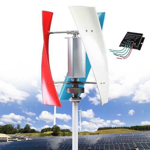 Wind Turbines, 12000W No Noise Vertical Wind Turbine Generator, Magnetic Levitation Wind Turbine Energy Generator Wind Energy Kit, with MPPT Controller for Home Energy Supplementation,Colorful-24V