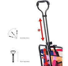 BIOMICE Collapsible Wagon Folding Garden Trolley Cart Heavy Duty Wagon Shopping Cart for Outdoor Camping Beach Pull Truck with 4 Wheels Garden Cart