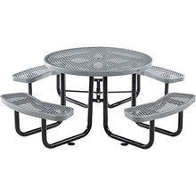 Global Industrial 46" Round Picnic Table, Expanded Metal, Gray