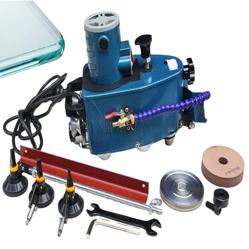 QIANG Electric Small Glass Edging Machine Portable Glass Edger Straight Round Bevel Edge Grinder Polish Edge Machine for Acrylic Marble Ceramic 800w