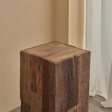 M3b6G8p1 bonsai pot stand Vintage Square Tree Stump Wooden Base(Medium)