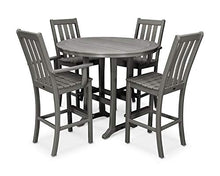 Polywood Vineyard 5-Piece Nautical Trestle Bar Set Slate Grey