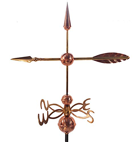 Dalvento 407C Arrow Weathervane Pure Copper Directionals and Globes, Large