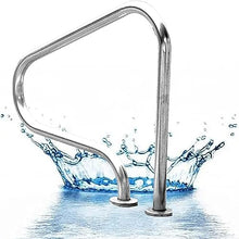 MSHOSAC Pool Handrail,Stainless Steel Pool Handrails 2 Pack - Quick Mount Base, Rust-Proof 304 Material, Durable Swimming Pool Stair Rails for In-Ground Pools (Thick 1.2mm)
