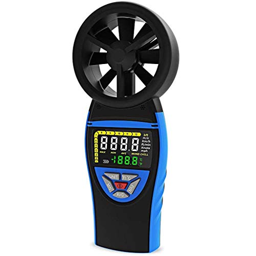 zhanghong Digital Anemometer Handheld Wind Speed Meter for Measuring Wind Speed, Temperature and Wind Chill
