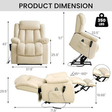UOPYNE Power Lift Recliner with Heat Massage & Lay Flat for Elderly