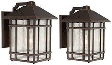 Sierra Craftsman 11" High Rubbed Bronze Finish Outdoor Wall Lights Set of 2
