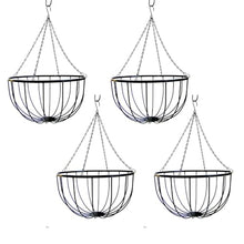 22in Bellus Large Hanging Basket 4PK - 22in x 12in - Black PVC Coated
