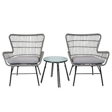Alpine Corporation Outdoor Resin Wicker Conversation Set with Cushions