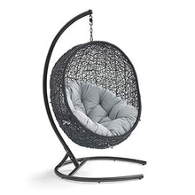 Modway EEI-739-GRY-SET Encase Swing Outdoor Patio Lounge Chair, With Stand, Gray