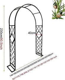 GFSGHZZ Galvanized Metal Rose Trellis Arch - Sturdy Freestanding Garden Archway for Climbing Plantsideal for Rose Bushes and Vinesoutdoor Det,White-W240Xh230Cm
