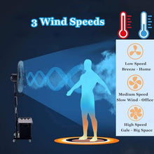 DMVWJR Industrial Metal Misting Fan, Outdoor Commercial Oscillating Pedestal Fan With Mist, 3 Cooling Speeds, For Patio, Outside Restaurant, Garage, Gym, Factory Workshop(22inch)
