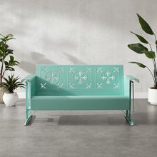 Crosley Furniture Azalea 3-Person Retro Metal Outdoor Patio Sofa Glider
