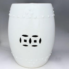 Ceramic Garden Stool Decorative Garden Stools Ceramic Stool Cooler Pier Drum Stool White Round Surface Porcelain Stool Dressing Stool Shoe Changing Stool Porcelain Pier Patio Furnishings Garden Stool