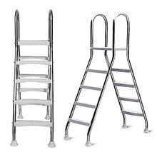 304 Stainless Steel Above Ground Pool Ladder, 52" Safety Steps with Handrails