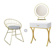 Side End Table Vanity Set with LED Mirror Cushioned Stool Dressing Table Vanity Makeup Table with Sliding Drawer , Makeup Organizers Separately Console table , side table 3 Sizes for Living Room Bedro