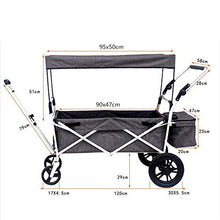 Garden Carts & Wagons Garden Cart with Roof 4 Wheels Folding Pull Wagon Handcart Trolley for Home Garden Cart