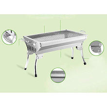 MWUCAIXIA Stainless Steel BBQ Charcoal Grill, Portable Folding Outdoor Barbecue Griddle Cooking Appliance for Camping, Hiking, Picnic