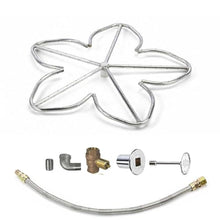 Spotix HPC Penta Match Lit Fire Pit Burner Kit (FPS-PENTA24KIT-NG-MSCB) with 24-Inch Stainless Steel Burner, Natural Gas, Polished Chrome, with Flange, Key, Valve, Flex Line and Fittings